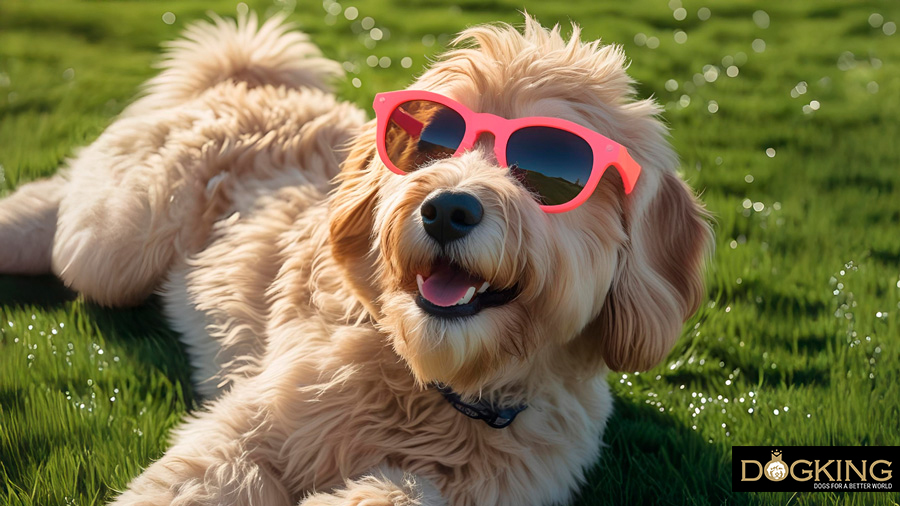 Chien avec un accessoire pour le 
