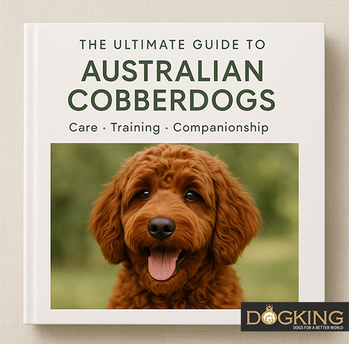 Illustrated guide and books about dogs.