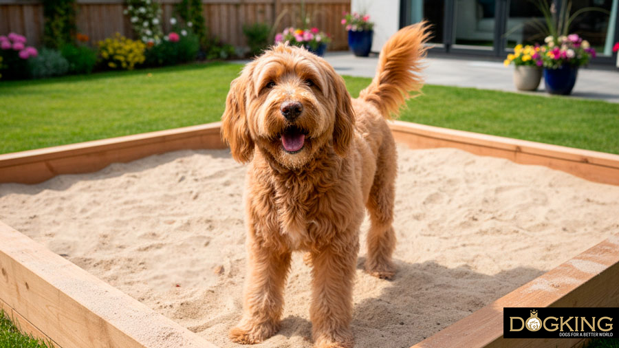 Litter tray for dogs Dog in your garden with a litter tray