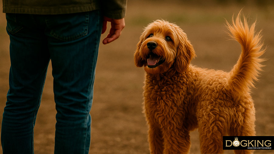 Dog wagging its tail
