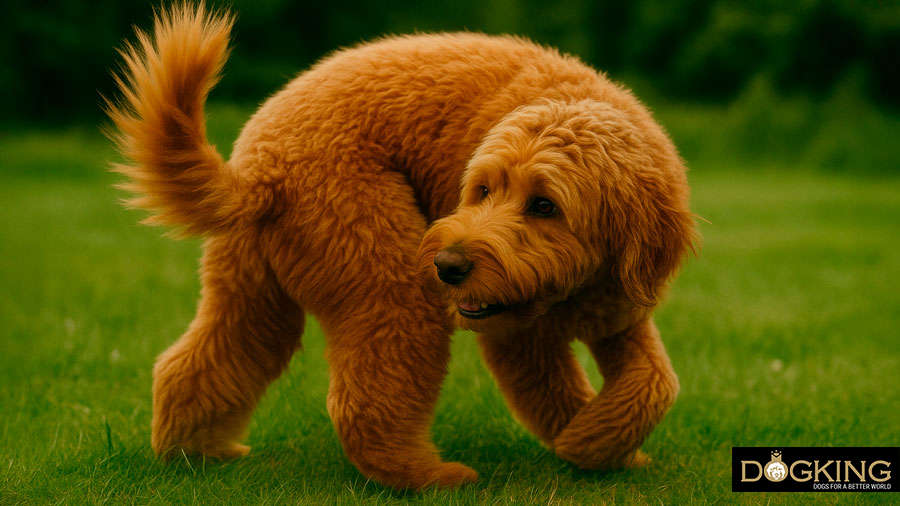 Dog chasing its tail