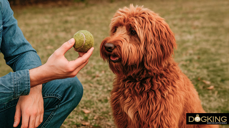 Perro jugando con pelota Perro jugando con pelota.